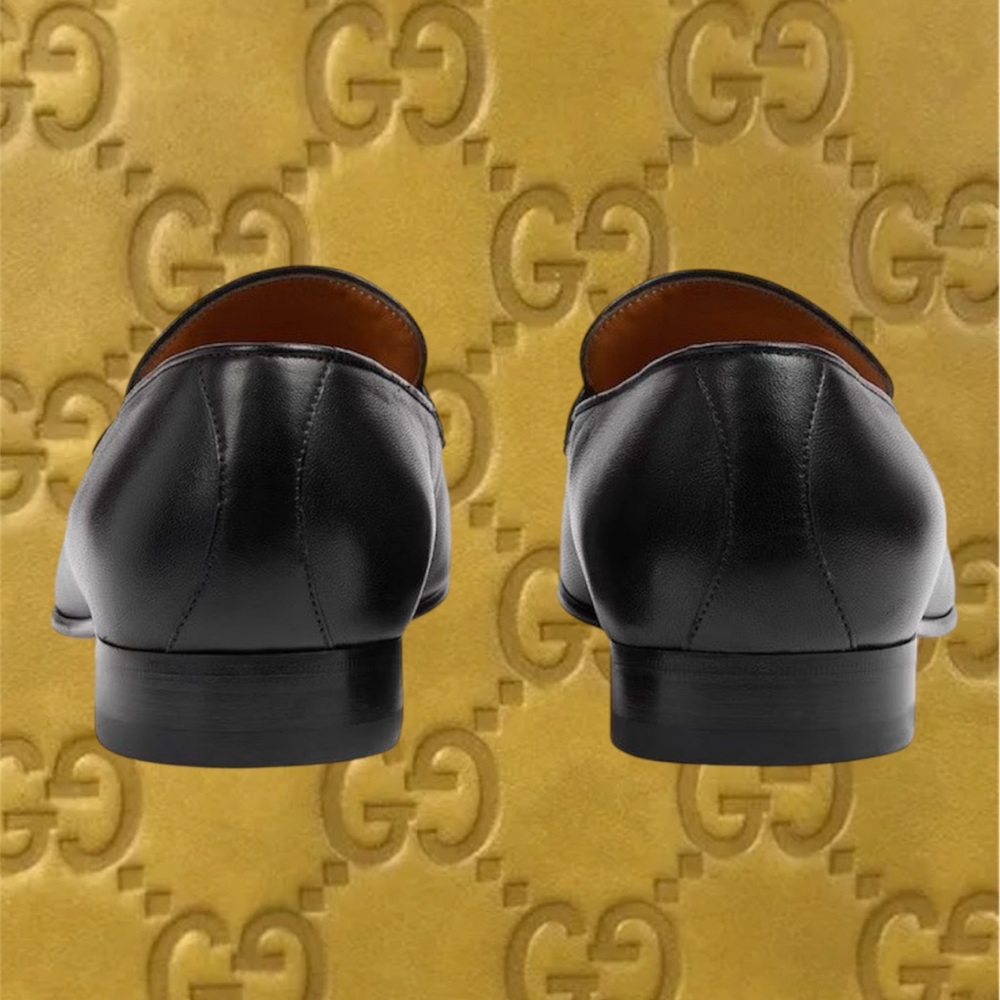 Brand New Gucci Black Loafers with Gold Detail - ( No Low Ball Offers Please ) - Picture 9 of 10